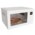 White Countertop Microwave Oven With Pizza Inside Modern Kitchen Appliance 3d model