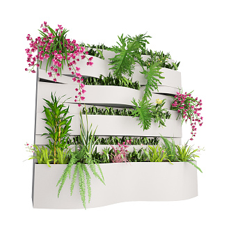 Modern Green Wall 3d model