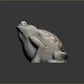 Lifelike Reptile Sculpture With Gray Textured Surface And Artistic Details