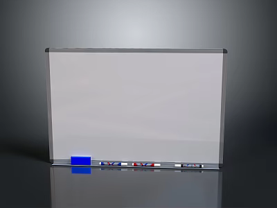 Professional Musical Instruments and Art Supplies Set with Transparent Whiteboard and Colorful Markers 3d model