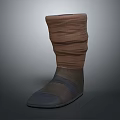 Brown High Top Boots With Wrinkled Shaft Design And Dark Leather Upper For Casual Wear