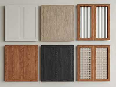 Diverse Cabinet Door Designs Featuring Various Colors Textures And Materials 3d model