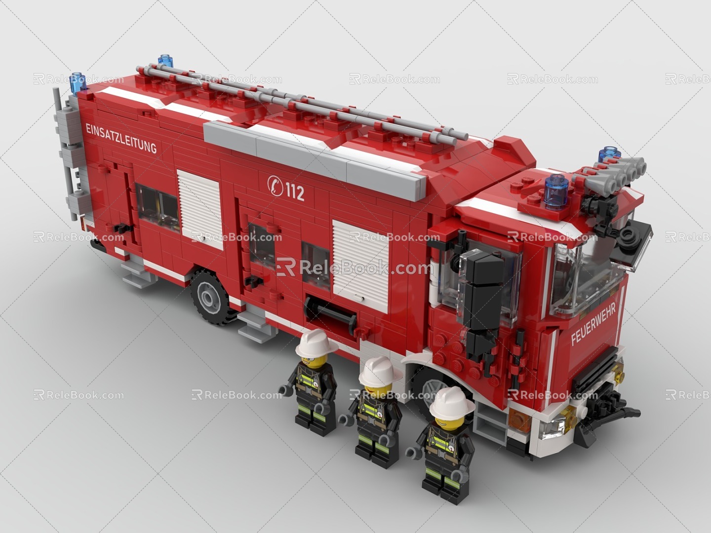 Lego toy fire truck truck special vehicle 3d model