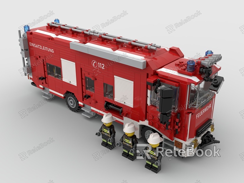 Lego toy fire truck truck special vehicle model