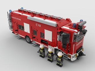 Lego toy fire truck special vehicle 3d model