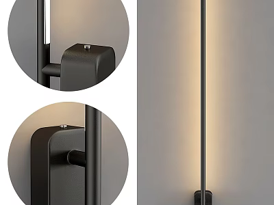 Modern Black Metal Wall Light With Slim Body And Soft Illumination For Home Decor 3d model