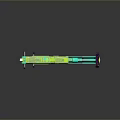 Futuristic Neon Green Turquoise Weapon With Decorative Sci Fi Design Elements