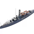 Detailed Submarine Model With Deck Railings Hull Structure And Equipment