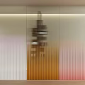 Modern Interior Room Divider With Colored Gradient Glass Vertical Stripes For Space Partition Design 3d model