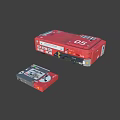 Red Headphone Speaker Number 05 With 100% Rock Cassette And Vintage Design