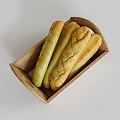 Bread baguette tray bread display 3d model