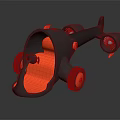Futuristic Cosmic Spacecraft Model With Orange Interior And Jet Propulsion Design