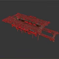 Classic Traditional Building Wooden Frame Structure With Crossbeams Columns And Supports