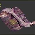 Detailed Terrain Model Featuring Stone Bridge Path And Green Vegetation Structure
