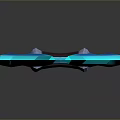 Blue Glowing 3D Modeled Weapon With Long Handle And Red Grip