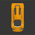 Yellow Sports Car Model with Sleek Design Transparent Roof and Silver Wheels