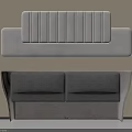 Modern Bed Headboard Design With Light Gray Vertical Tufted And Dark Gray Padded Styles 3d model