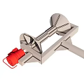 Gray Heavy Duty Clamp Tool With Red Handle For Secure Fixing 3d model
