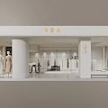Stylish Modern Clothing Store Interior With Display Racks Sofa Reception Desk And Plants