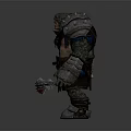 Fierce Orc Game Movie Character With Leather Metal Armor And Battle Axe