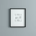 Framed Wall Art With Gray Elephant Pattern In Black Border Design 3d model
