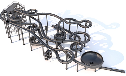 Amusement park Ferris wheel rafting 3d model