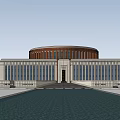 Classical Style Museum Building With Dome Symmetrical Facade And Reflecting Pool 3d model