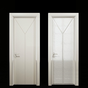 Single door bedroom door study door combination 3d model