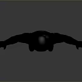 Futuristic Game and Movie Character in Black Combat Suit With White Lines
