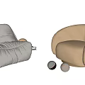 Modern Single Sofa Lazy Sofa 3d model