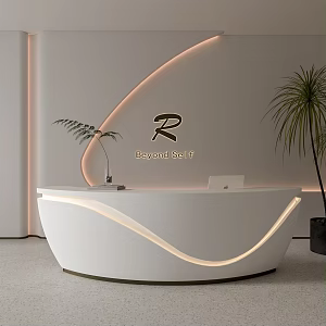 Modern Front Desk Arc Front Desk Beauty Salon Front Desk Company Front Desk Round Front Desk 3d model