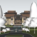 Modern Townhouse Exterior Design With Multiple Units Large Windows Green Lawn And Trees