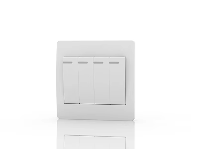 Modern four-opening control switch panel 3d model