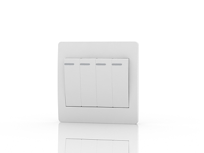 Modern four-opening control switch panel 3d model