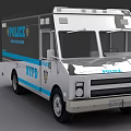 Metropolitan Police Department Truck With Blue Stripes White Body And Logo