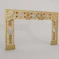 Golden Decorative Door Arch With Carved Patterns And Circular Mirrors 3d model