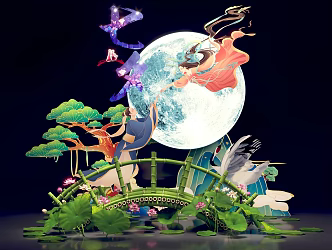 Modern Tanabata Festival Meichen 2 3d model