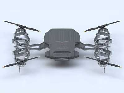 Professional Foldable Multirotor Drone With Grey Body And High Tech Structure 3d model