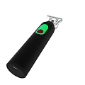 Black Electric Shaver With Green Button And Stainless Steel Shaving Head