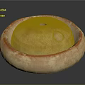 Handcrafted Clay Circular Bowl With Small Top Hole And Pink Beige Textured Surface