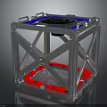 Electronic Device Metal Frame Structure With Blue And Red Internal Components 3d model