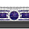 Modern Ballroom With Blue Lighting Stage Large Screens And Dance Vibe Lighting Effects