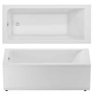 Modern White Bathtub Interior Design With Smooth Surface And Clean Lines 3d model