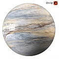 Spherical Component With Natural Marble Texture And Blue Gray Yellow Tones 3d model