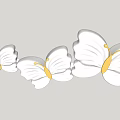 Butterfly Shaped Ceiling Lights With White Lampshade And Gold Accents For Home Decoration