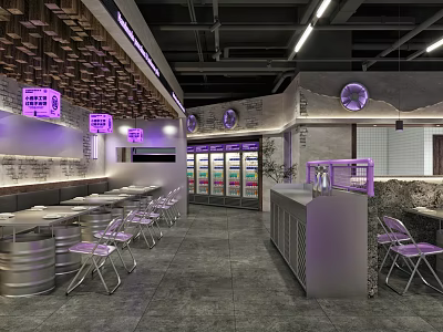 Elegant Modern Restaurant Kitchen Interior With Luxury Countertops And Stylish Cabinets 3d model