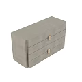 Modern Gray Solid Wood Sideboard With Sleek Design Brass Handles And Drawer Storage