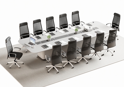 Modern Meeting Table and Chair Office Desk and Chair 3d model