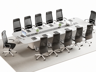 Modern Meeting Table and Chair Office Desk and Chair 3d model