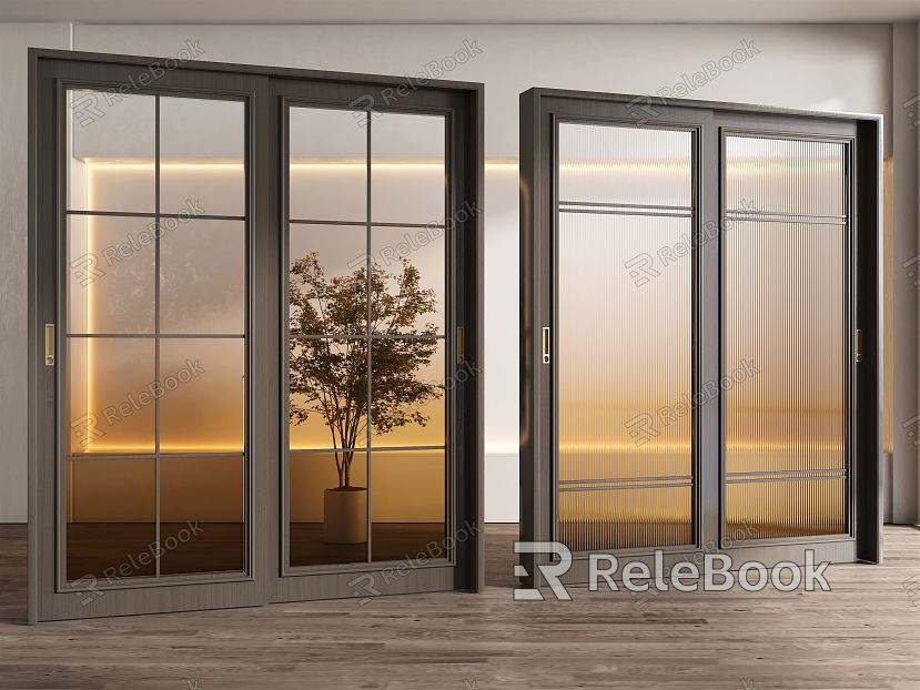 Modern sliding door glass door model